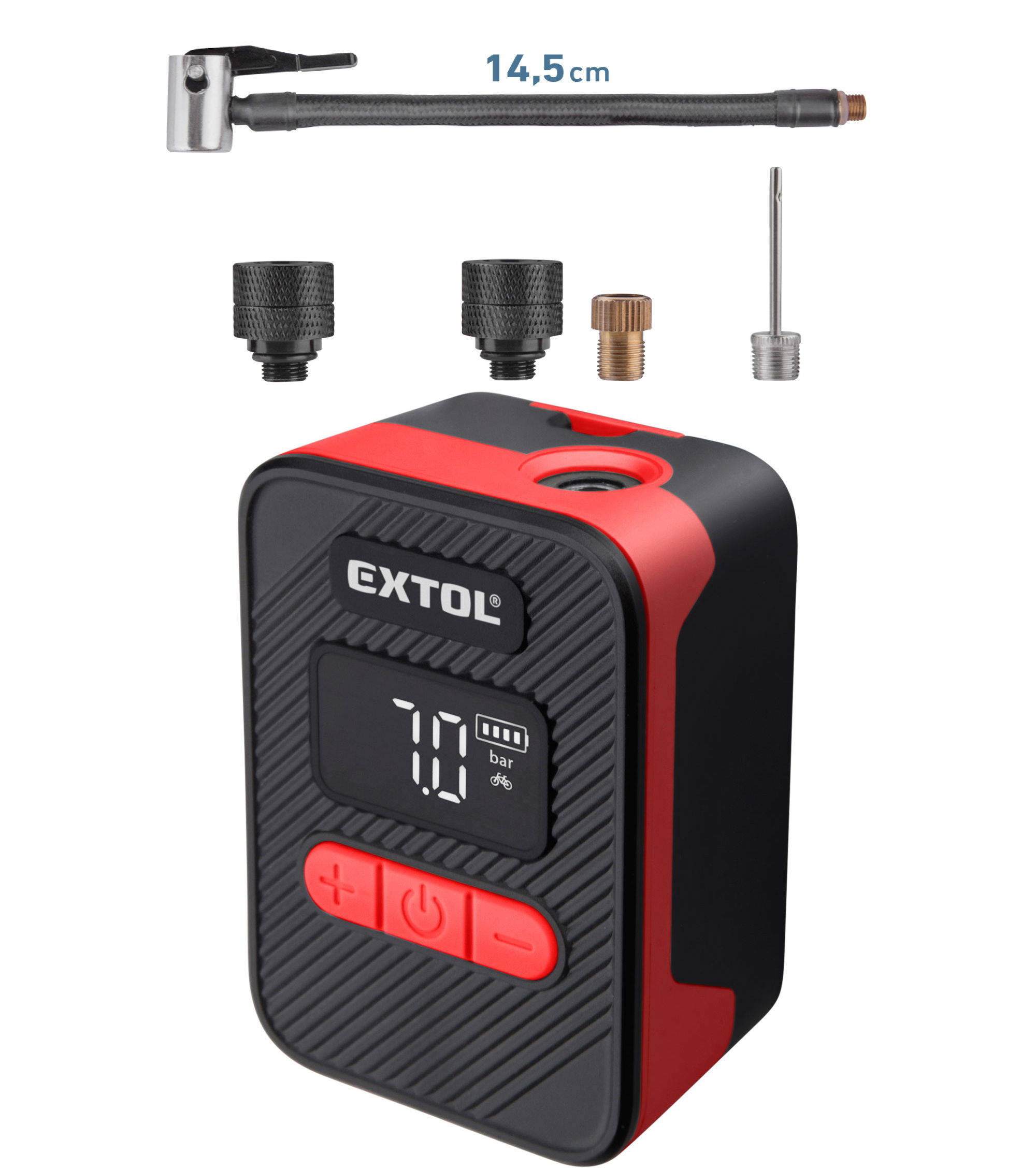 Extol 8891512 akkumulátoros légkompresszor (0.5 Ah beépített Li-ion akkuval) termék fő termékképe