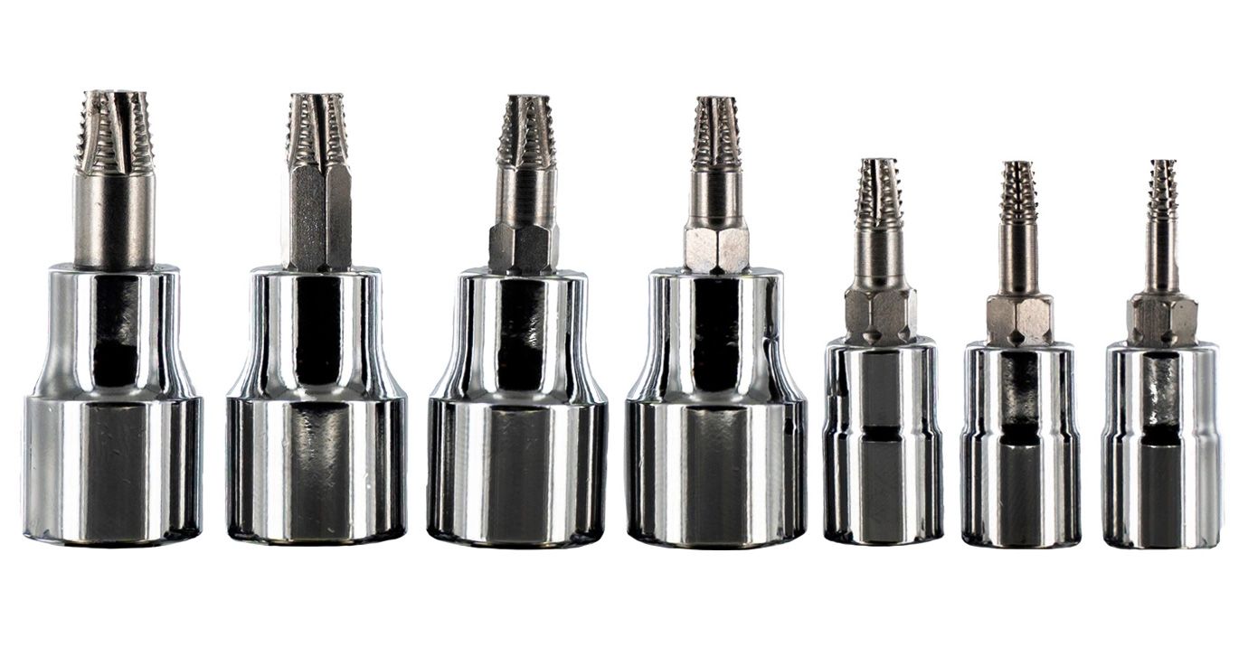 Hubi Tools HU45117 1/4"-os csavarkiszedő készlet sérült BKNY torx csavarokhoz, 7 részes termék fő termékképe