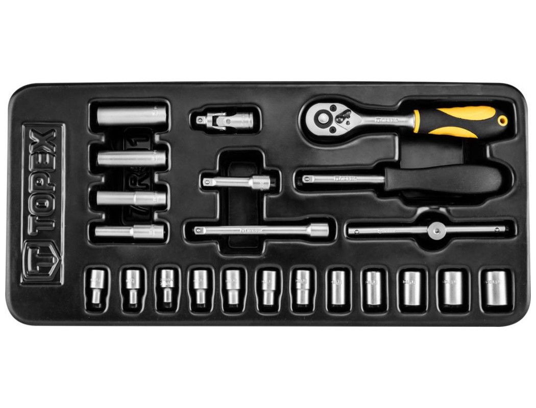 Topex 79R511 dugókulcs készlet, 1/4", 21 részes termék fő termékképe