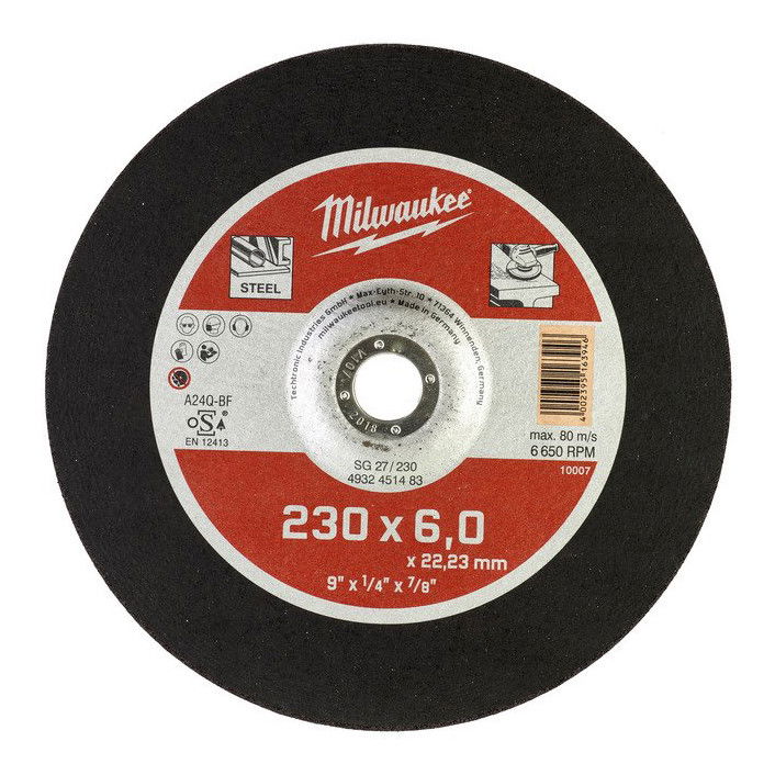 Milwaukee WSG27 STANDARD csiszolókorong fémhez, 230x6.0 mm termék fő termékképe