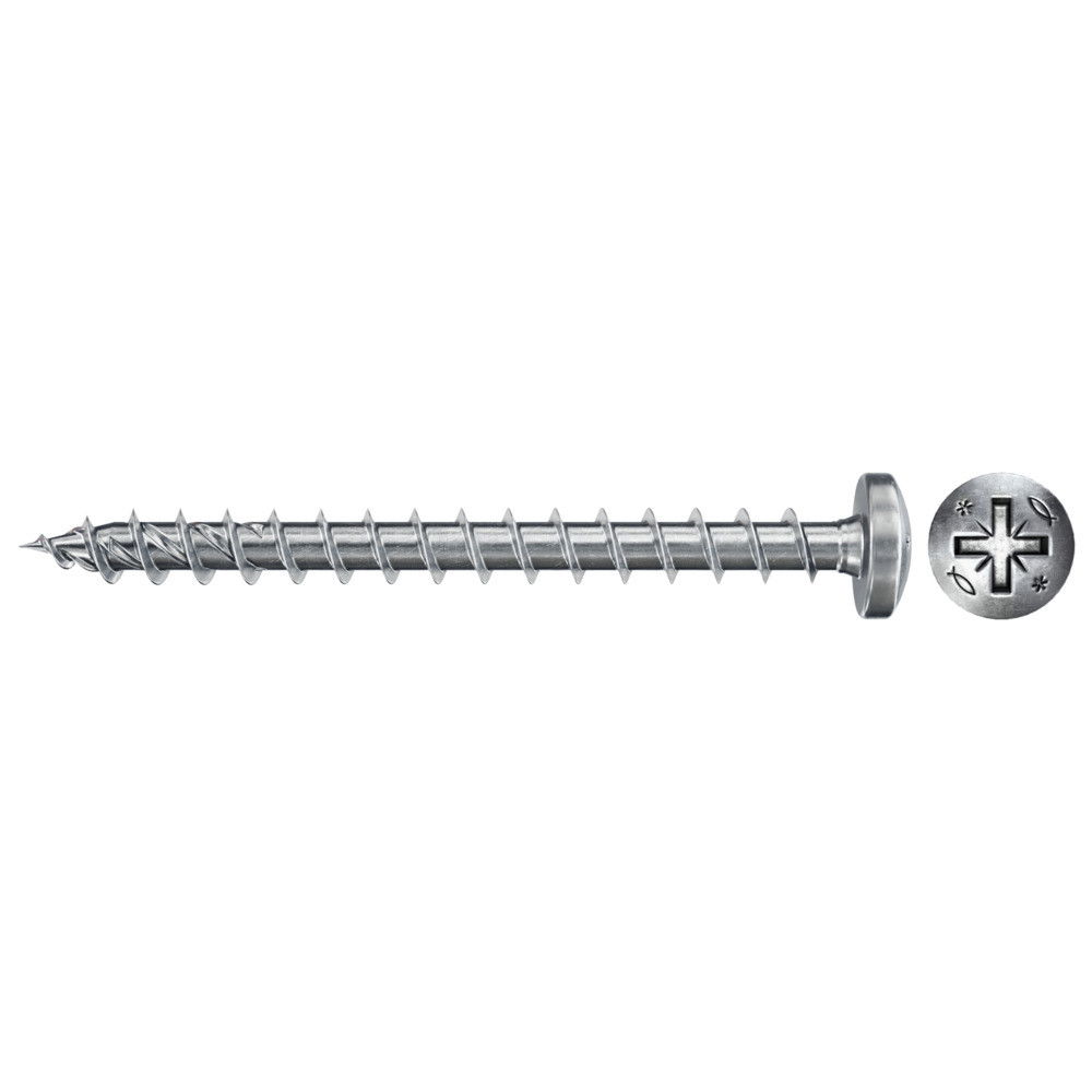 Fischer FPF II PZF 4.0 x 30 BC 200 lencsefejű, kékre horganyzott végigmenetes forgácslapcsavar, PZ behajtással, 200 db/csomag termék fő termékképe