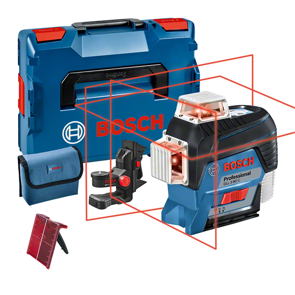 Bosch GLL 3-80 C vonallézer + BM 1 univerzális tartó (akku és töltő nélkül, L-BOXX-ban) termék fő termékképe