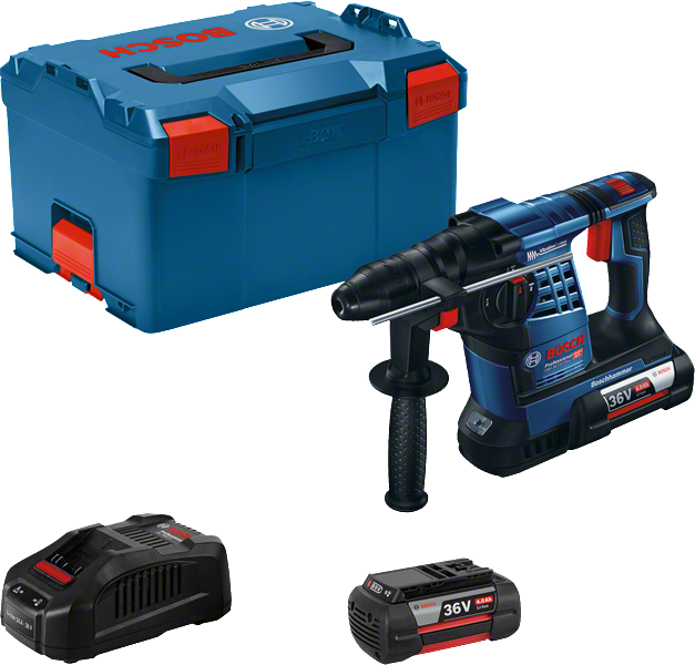 Bosch GBH 36 V-LI Plus akkus SDS-plus fúró-vésőkalapács (2 x 4.0 Ah Li-ion akkuval, L-BOXX-ban) termék fő termékképe