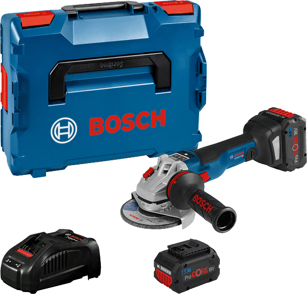 Bosch GWS 18V-10 SC akkus sarokcsiszoló (2 x 8.0 Ah Li-ion akkuval, L-BOXX-ban) termék fő termékképe