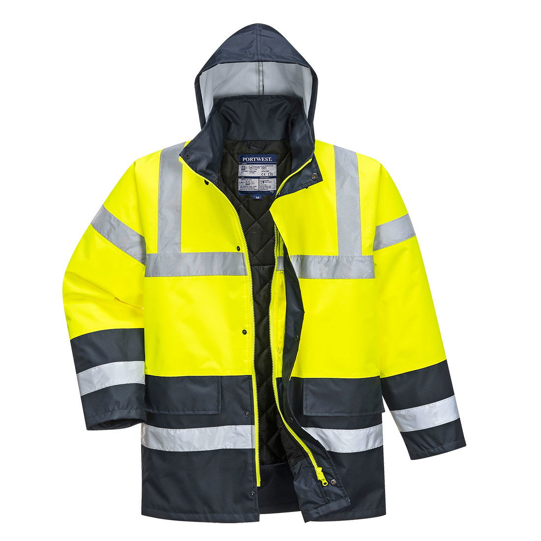 Portwest S466 - Hi-Vis kéttónusú Traffic kabát, sárga/tengerészkék termék fő termékképe