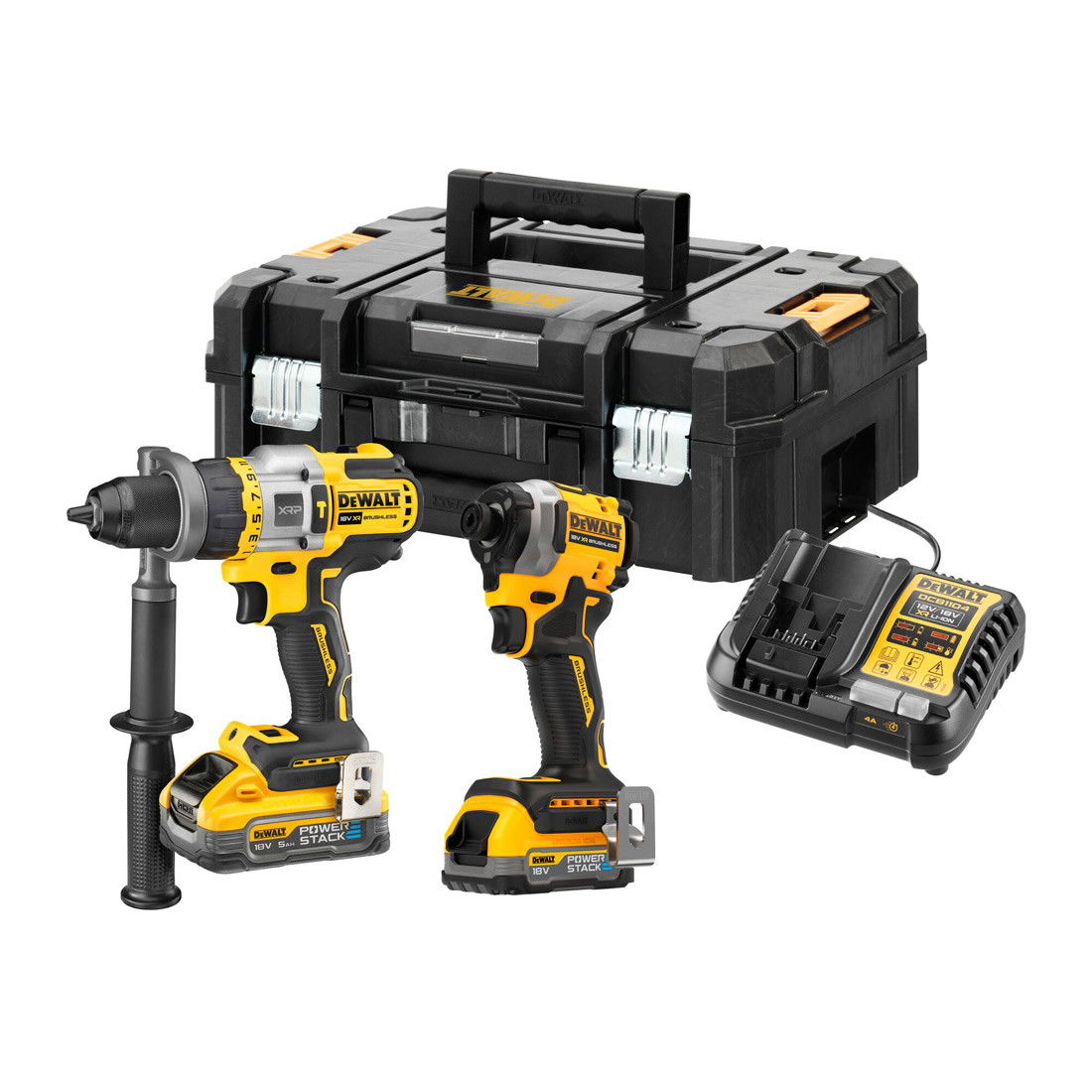 Dewalt DCK2052H1E1T akkus gépcsomag, 2 gépes (1 x 1.7 és 1 x 5.0 Ah Powerstack Li-ion akkuval, TSTAK kofferben) termék fő termékképe